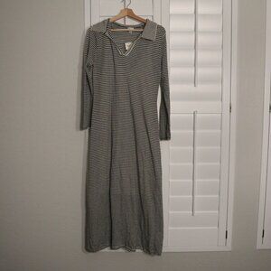 A New Day NWT Black and White Striped Lined XL Collared Sweater Dress